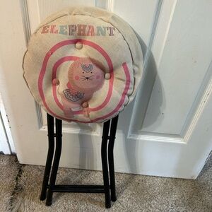 Cute Elephant Print Folding Stool